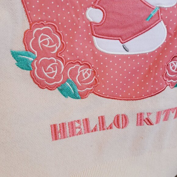 Sanrio Hello Kitty Retro Floral Cardigan With Bishop Sleeves Ribbon Tie Size 4XL - Picture 7 of 10